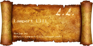 Lampert Lili névjegykártya